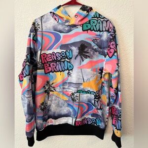 Reason Brand Men’s Medium Graffiti Tropical Multicolor Hoodie